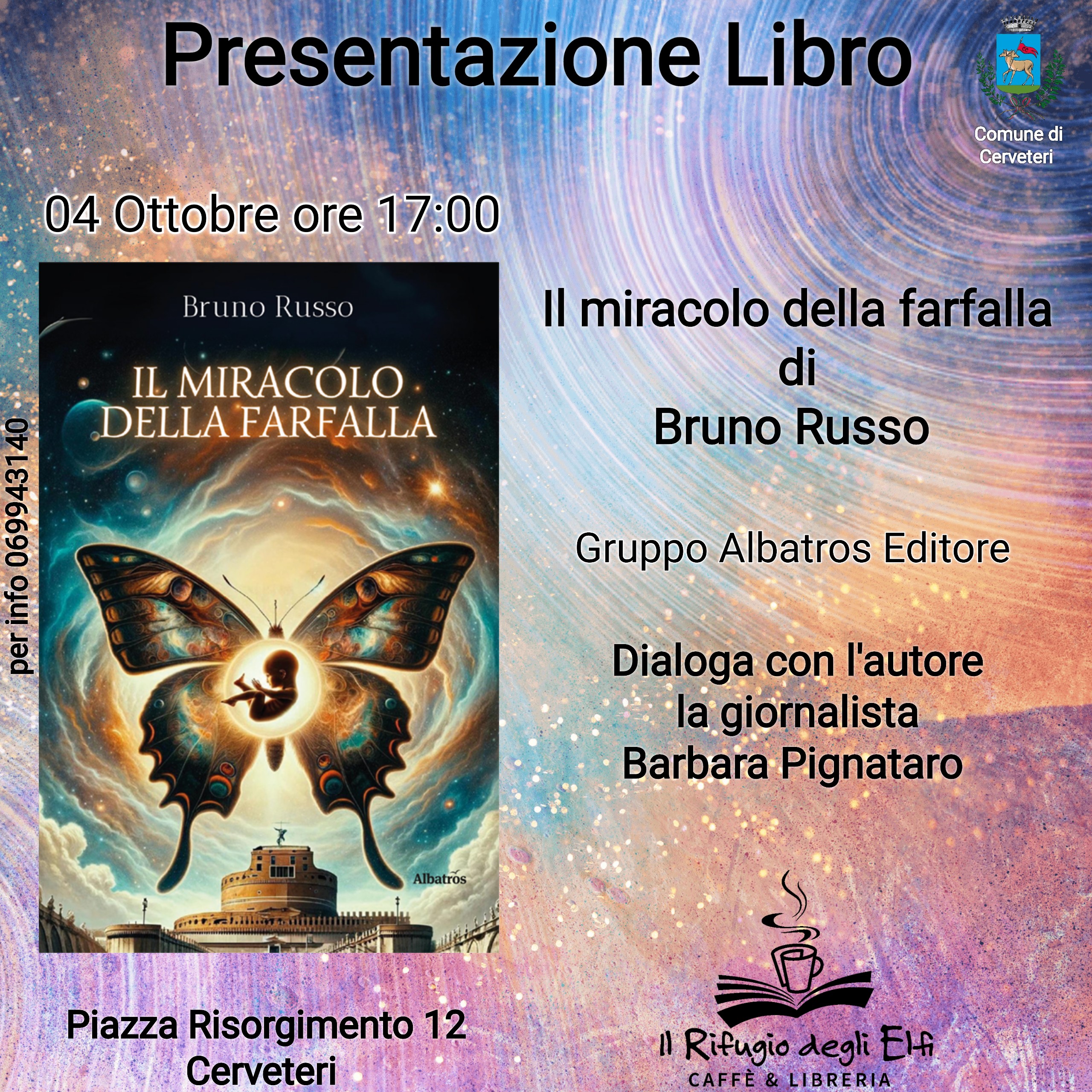 Presentazione del libro il miracolo della farfalla di Bruno Russo a Cerveteri